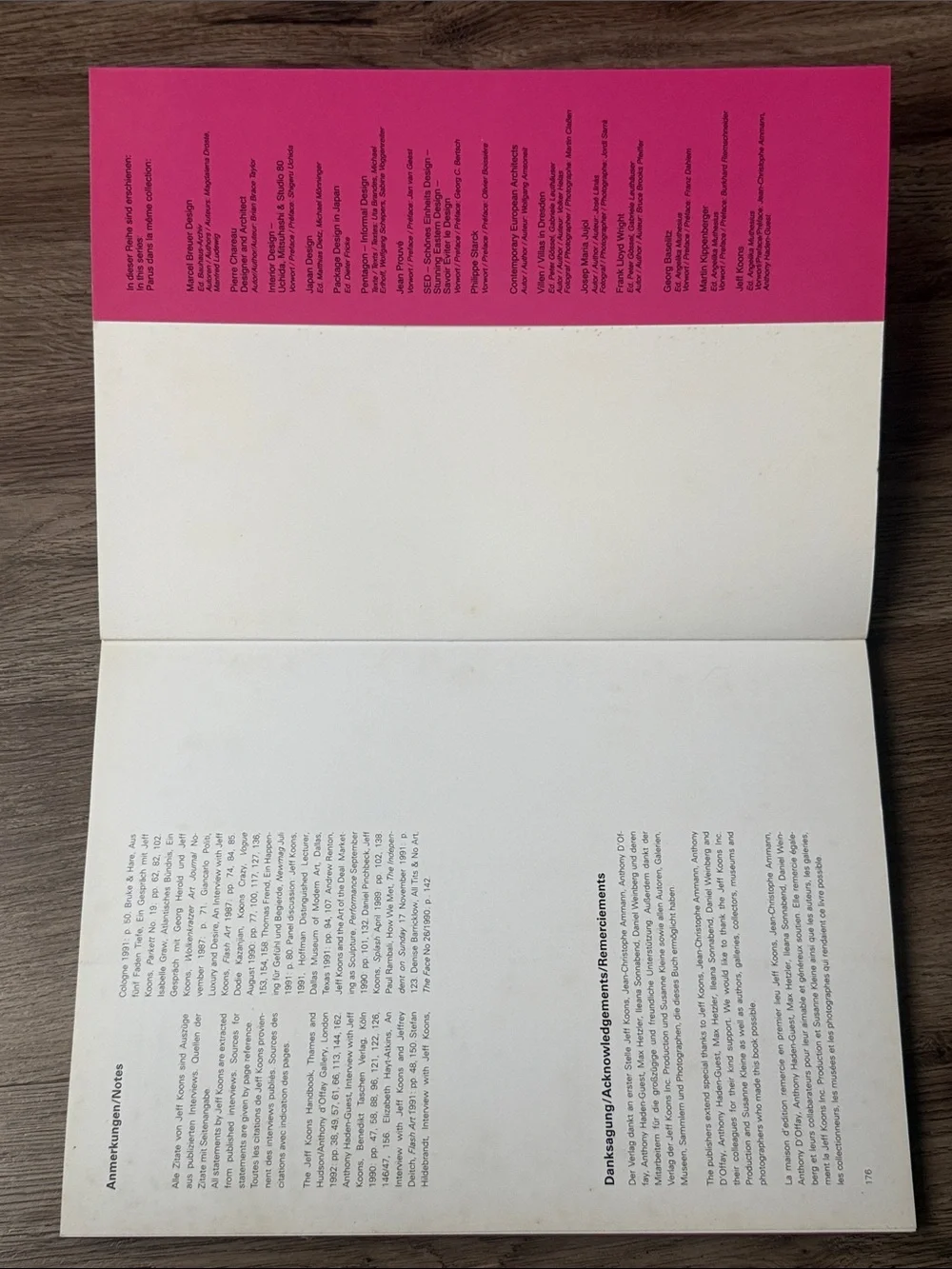Vintage 1992 Jeff Koons TASCHEN Softcover Art Monograph - Rare Pink Cover